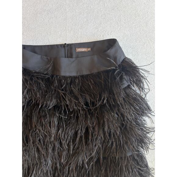 J. McLaughlin Melina black Ostrich feather mini skirt holiday sexy date night 2 - Picture 7 of 7